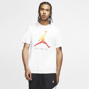 Nike - Męski t-shirt z krótkim rękawem jordan legacy aj11 - biel