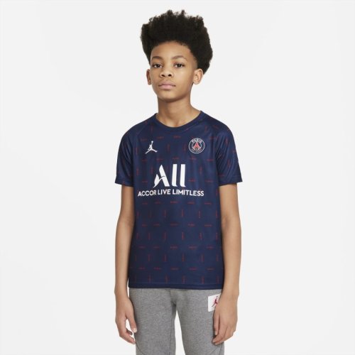 Przedmeczowa koszulka piłkarska z krótkim rękawem dla dużych dzieci Paris Saint-Germain (wersja domowa) - Niebieski