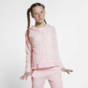 Rozpinana bluza treningowa z kapturem dla dużych dzieci (dziewcząt) Nike - Różowy