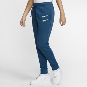 Spodnie z dzianiny dla dużych dzieci Nike Sportswear Swoosh - Niebieski