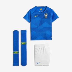 Nike - Strój piłkarski dla małych dzieci 2018 brasil cbf stadium away - niebieski
