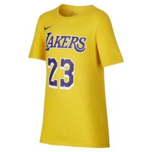 T-shirt NBA dla dużych dzieci Los Angeles Lakers Nike Dri-FIT - Żółć