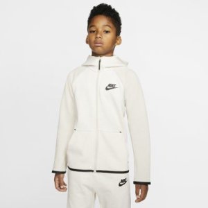 Jacka Nike Sportswear Tech Fleece med dragkedja för ungdom - Cream