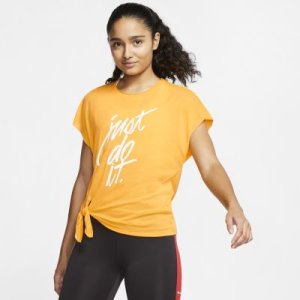 Kortärmad träningströja Nike Dri-FIT för kvinnor - Gold