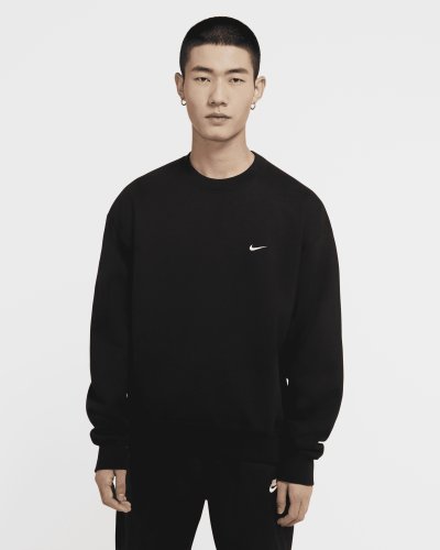 Camisola de lã cardada Nike Solo Swoosh para homem - Preto