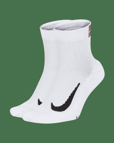 Meias de ténis pelo tornozelo NikeCourt Multiplier Max (2 pares) - Branco