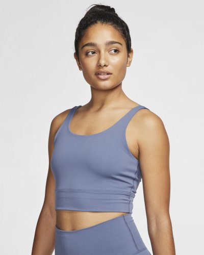 Top em Infinalon Nike Yoga Luxe para mulher - Azul