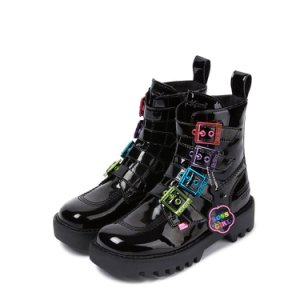CONFETTI QWEEN BOOT PATS AF BLK UK Size: 4