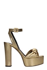 Betty Knot Sandals in gold leather