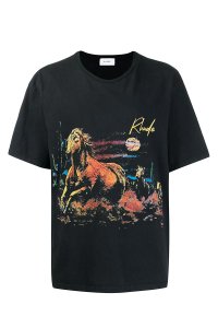 Horse tee T-Shirt in black cotton