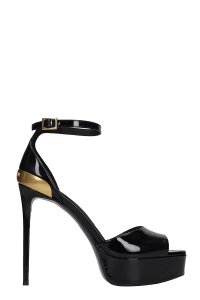 Pippa Sandals in black patent leather