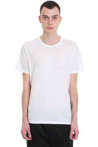 T-Shirt  in Cotone e Lino Bianco