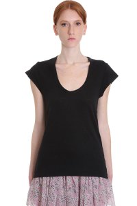Zankou T-Shirt in black cotton and linen