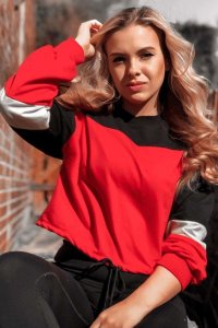Red Colour Block Jumper - XS (6) Red