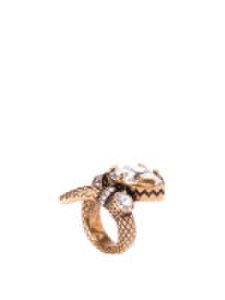 Anello a forma di serpente in metallo dorato