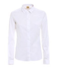 Camicia in cotone bianco con pinces
