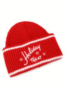 Cappello in lana con ricamo natalizio