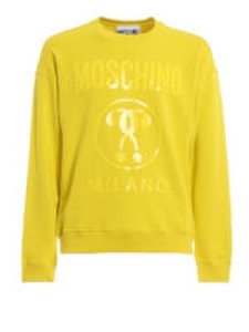 Moschino - Felpa gialla con stampa logo lettering