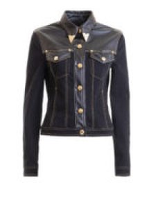 Versace Jeans Couture - Giacca in denim ed ecopelle