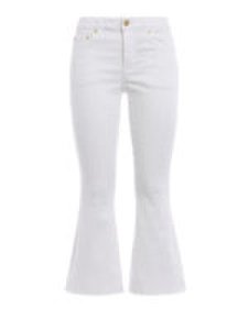 Jeans bianchi a zampa corti