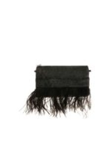 Ostrich feathers shoulder bag in black