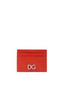 Dolce & Gabbana - Portacarte in pelle rossa dauphine