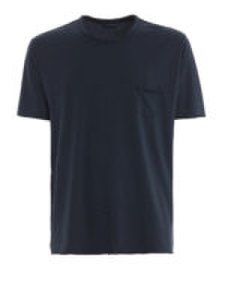 T-shirt in jersey di misto cotone blu scuro