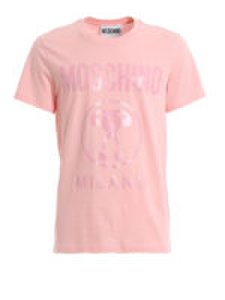 Moschino - T-shirt rosa con stampa logo