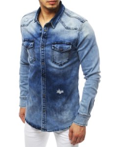 Koszula męska jeansowa niebieska DX1835