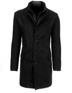 Płaszcz męski jednorzędowy czarny CX0414
