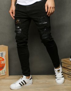 Dstreet - Spodnie jeansowe męskie czarne ux2515