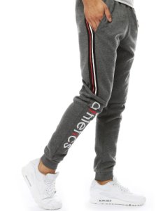 Spodnie męskie dresowe joggery antracytowe UX2129