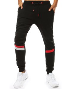 Spodnie męskie dresowe joggery czarne UX2095