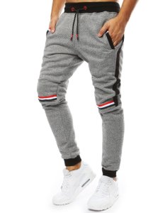 Spodnie męskie dresowe joggery jasnoszare UX2112