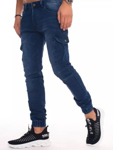 Spodnie męskie jeansowe typu jogger niebieskie UX2909