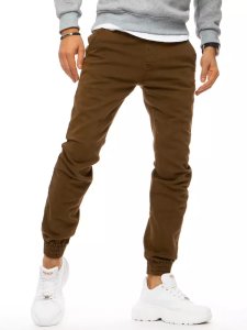 Spodnie męskie jensowe typu jogger brązowe Dstreet UX3170