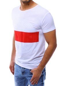 T-shirt męski z nadrukiem biały RX4222