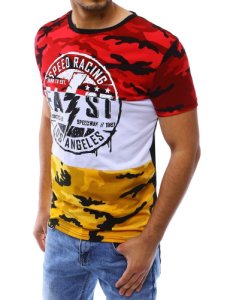 T-shirt męski z nadrukiem czerwony RX4219
