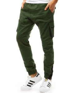 Dstreet - Zelené pánské jogger kalhoty ux1916