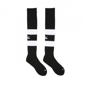 Hooped Playing Sock Black  size: XL - Black