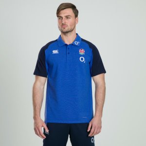 Canterbury - Mens england vapodri cotton pique polo shirt colour: blue - size: m