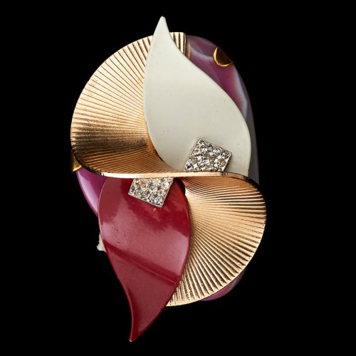 24kt Gold Plated Abstract Brooch