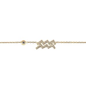 Aquarius Zodiac Bracelet Gold