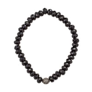 Black Onyx And Pave Diamond Bracelet