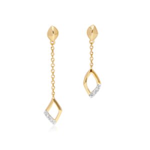 Gemondo 9kt Yellow Gold Diamond Pavé Mismatched Dangle Drop Earrings