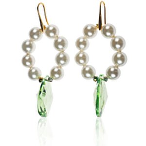 Gold Plated Silver Freshwater Pearl & Swarovski Crystal Hoop Earrings