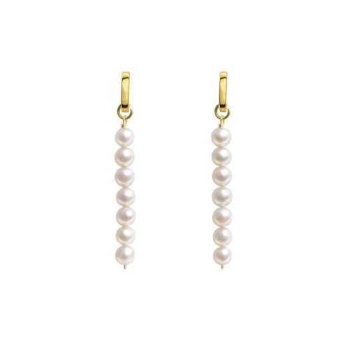 Linea Pearl Hoop Earrings Gold