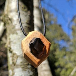 Stone N' Seed - Obsidian in western yew necklace
