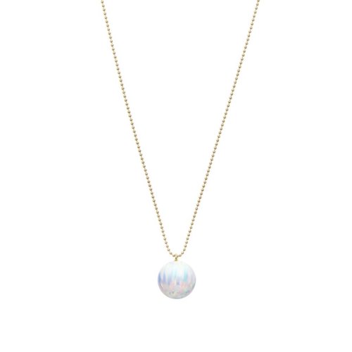 Orbis Ice Opal Ball Chain Pendant Gold