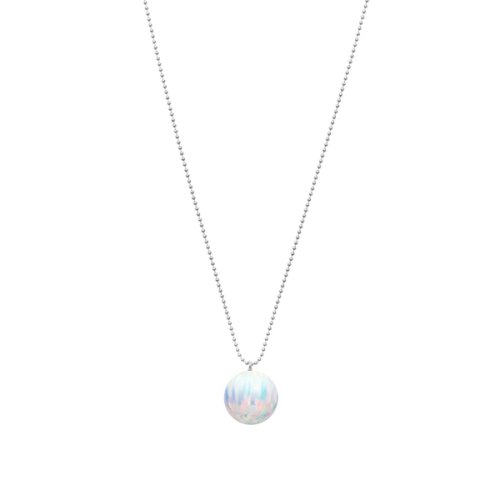 Orbis Ice Opal Ball Chain Pendant Silver